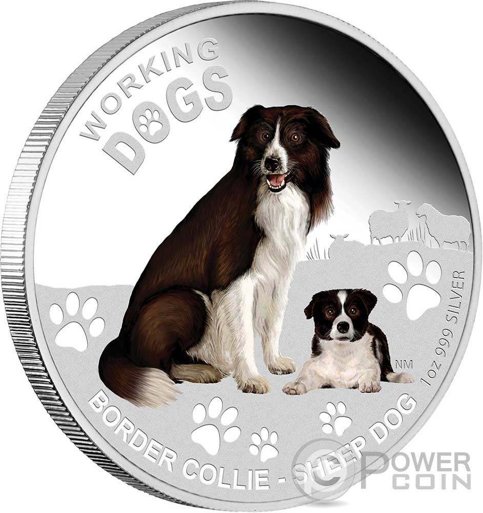 BORDER COLLIE Working Dogs Silver Coin 1$ Tuvalu 2011