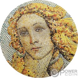 BIRTH OF VENUS Botticelli Great Micromosaic Passion 3 Oz Silver Coin 20$ Palau 2017