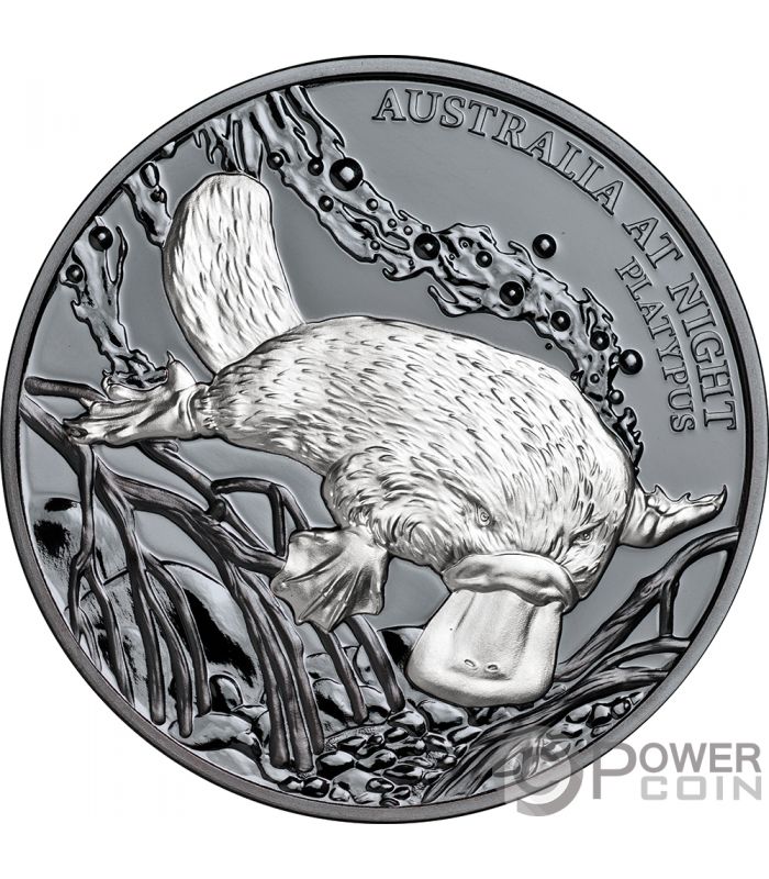 PLATYPUS Australia at Night 1 Oz Coin 1$ Niue 2018 - Power