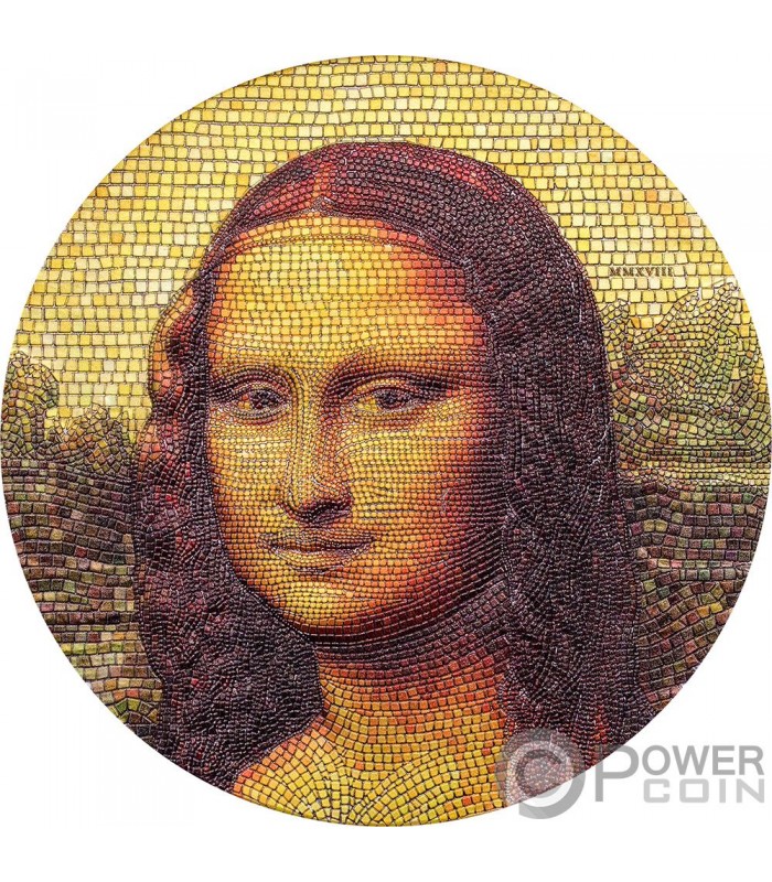 MONA LISA Monna Leonardo Da Vinci Great Micromosaic Passion 3 Oz Monnaie  Argent 20$ Palau 2018