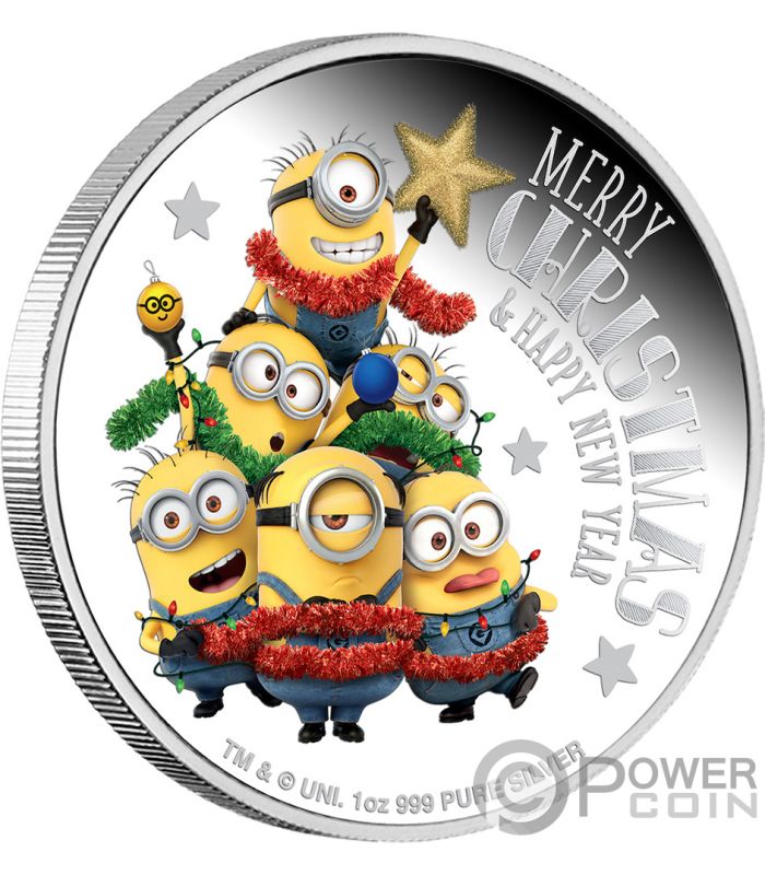 MINION MADE Season Greetings 1 Oz Silver Coin 2$ Niue 2018