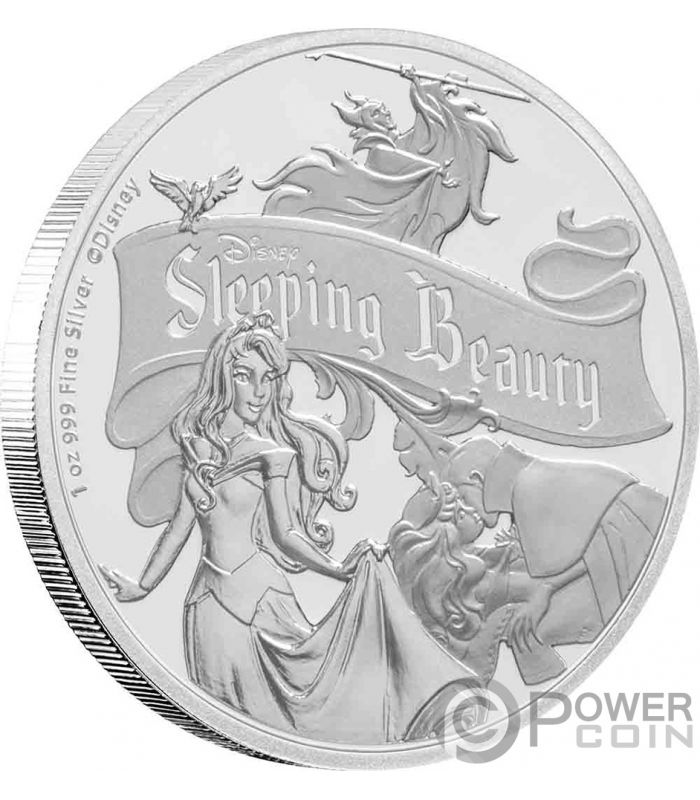 SLEEPING BEAUTY 60th Anniversary Disney 1 Oz Silver Coin 2$ Niue 2019