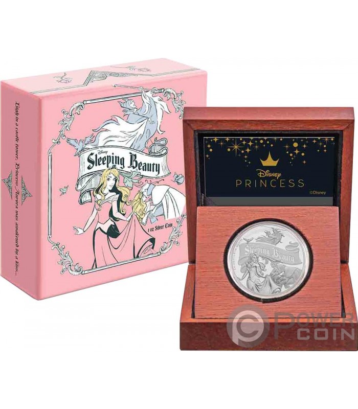 SLEEPING BEAUTY 60th Anniversary Disney 1 Oz Silver Coin 2$ Niue 2019