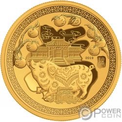 Anno del maiale oro zodiaco cinese moneta anniversario monete monete ricord 