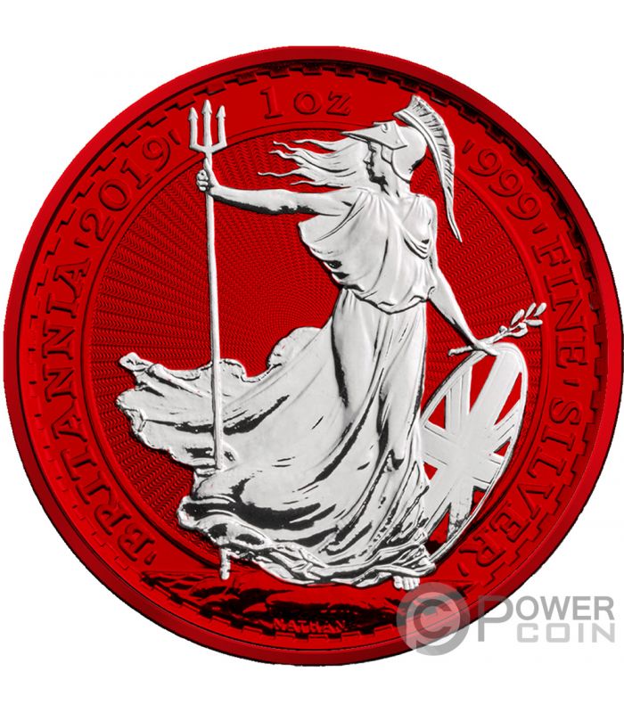 BRITANNIA Space Red 1 Oz Silver Coin 2£ Pound United Kingdom 2019