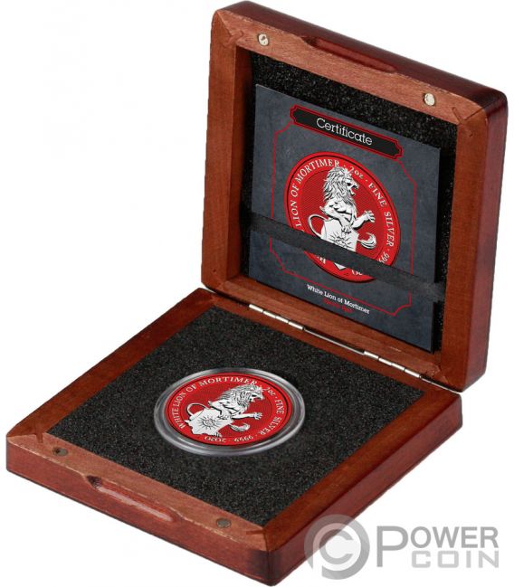WHITE LION Space Red Queen Beasts 2 Oz Silver Coin 5£ United Kingdom 2020