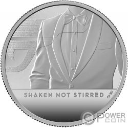 JAMES BOND 007 Shaken Not Stirred 2 Oz Серебро Монета 5 Фунтов Великобритания 2020