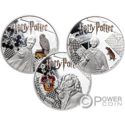 HARRY POTTER Set 3x1 Oz Silver Coins 5$ Samoa 2021 - Power Coin