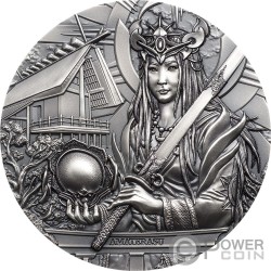 AMATERASU Gods of the World 3 Oz Серебро Монета 20$ Острова Кука 2021