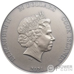 AMATERASU Gods of the World 3 Oz Серебро Монета 20$ Острова Кука 2021