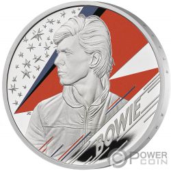 DAVID BOWIE Music Legends 1 Oz Moneda Plata 2 Pounds United Kingdom 2020