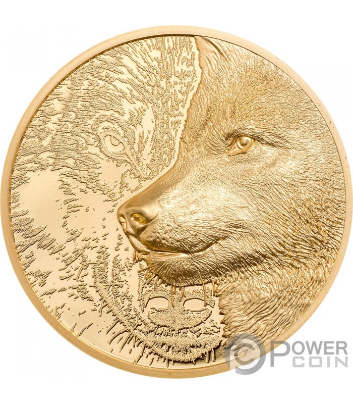 MYSTIC WOLF 1 Oz Gold Coin 25000 Togrog Mongolia 2021