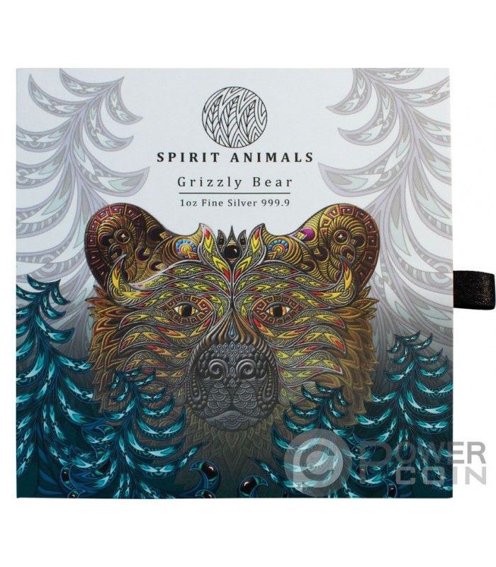 GRIZZLY BEAR Spirit Animals Phil Lewis 1 Oz Silver Coin 2$ Solomon Islands  2021