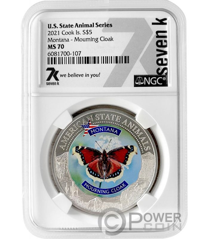 MONTANA MOURNING CLOAK Butterfly Graded MS70 American State