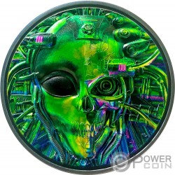 ALIEN Alieno Cyborg Revolution 3 Oz Moneta Argento 20$ Palau 2021