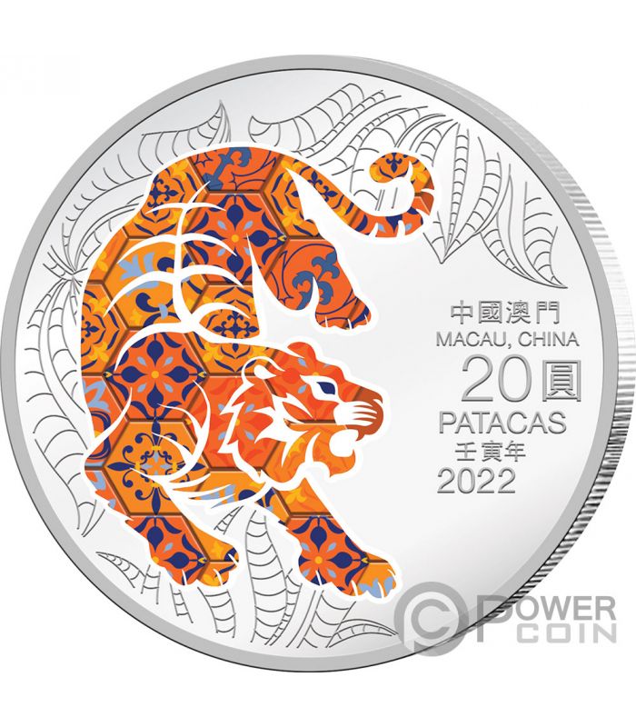 Exquisite Chinese Lunar Zodiac Year of the Tiger Colored Silver Coin 
