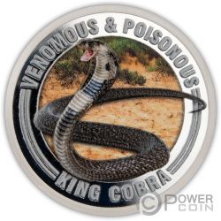 KING COBRA Re Cobra Venomous and Poisonous ½ Oz Moneta Argento 1$ Samoa 2022