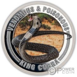 KING COBRA Rey Cobra Venomous and Poisonous ½ Oz Moneda Plata 1$ Samoa 2022