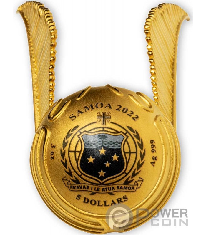 GOLDEN SNITCH 3D Harry Potter Spherical 3 Oz Silver Coin 5$ Samoa 2022