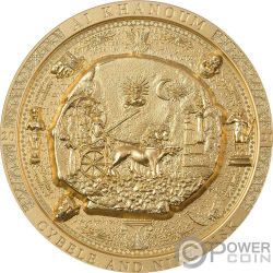 BACTRIAN CYBELE DISK Gilded Archeology Symbolism 3 Oz Silver Coin 20$ Cook Islands 2021