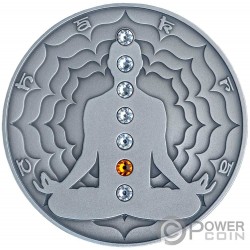SWADHISTHANA Chakra 2 Oz Серебро Монета 2000 Франков Камерун 2021