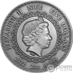 Details about   2019 2 Oz Silver $5 Niue ELEPHANT MANDALA COLLECTION Antique finish Coin. 