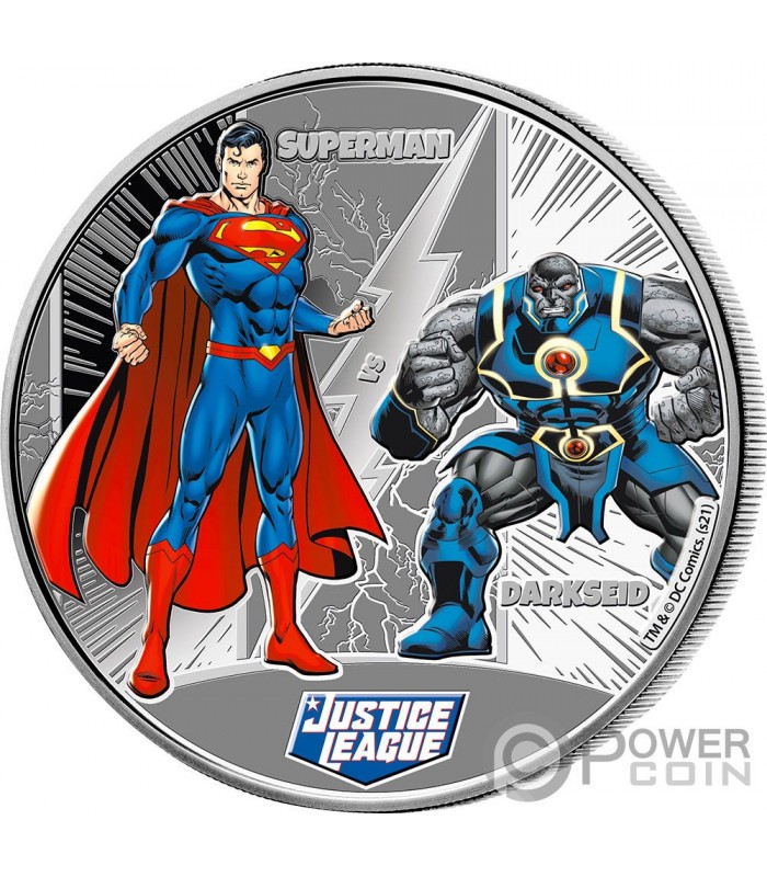 SUPERMAN VS DARKSEID Justice League 1/2 Oz Silver Coin 1$ Samoa 2022