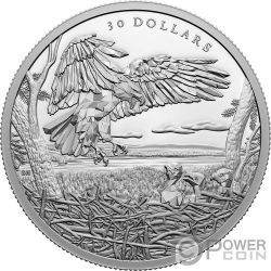 BALD EAGLES Многогранные животные 2 Oz Серебро Монета 30$ Канада 2022