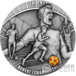 TALENT Robert Lewandowski The Way To The Dreams 2 Oz Серебро Монета 5$ Ниуэ 2022