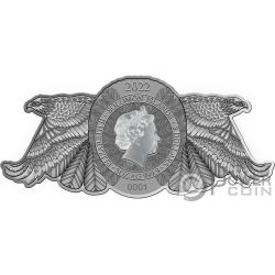 RED TAILED HAWK Shadow Hunters Ястреб 3 Oz Серебряная монета 8$ Соломоновы острова 2022