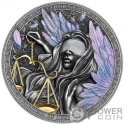 THEMIS Goddesis Богиня правосудия 2 Oz Серебряная Mонета 5$ Ниуэ 2022