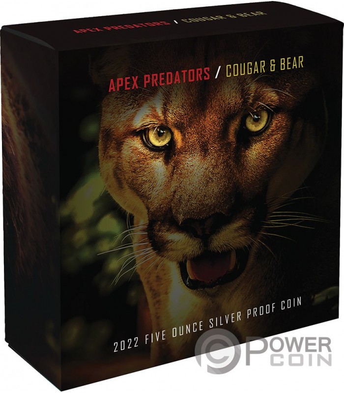 COUGAR AND BEAR Apex Predators Puma Oso 5 Oz Plata Niue 2022