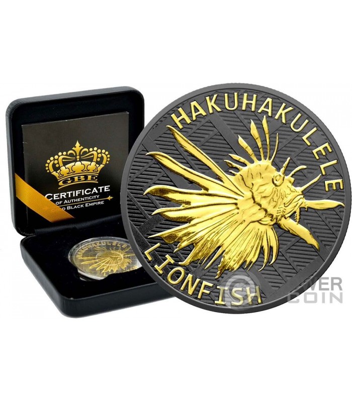 LIONFISH Gold Black Empire Edition 1 Oz Silver Coin 5$ Tokelau 2022