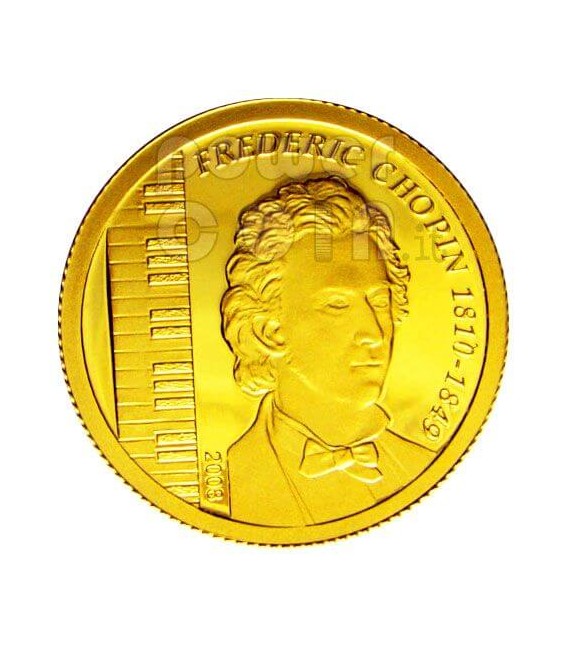 FREDERIC CHOPIN 2 Moneda Oro Plata Set Mongolia 2008