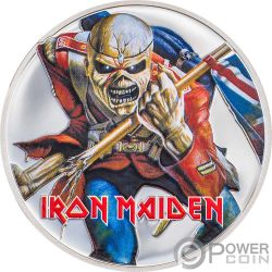 EDDIE THE TROOPER Iron Maiden 1 Oz Moneda Plata 5$ Cook Islands 2023