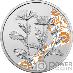 MARIGOLD Language Of Flowers Caléndula ½ Oz Moneda Plata 10€ Euro Austria 2022