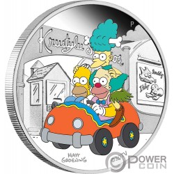 KRUSTYLU STUDIOS Simpsons 1 Oz Moneta Argento 1$ Tuvalu 2022