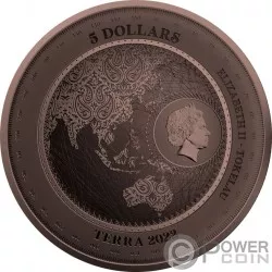 ATHENIAN OWL Antique Copper 1 Oz Silver Coin 2$ Niue 2022