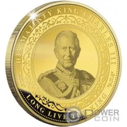 ACCESSION OF KING CHARLES III Gilded Металлическая Медаль 2022