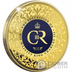 ACCESSION OF KING CHARLES III Gilded Металлическая Медаль 2022