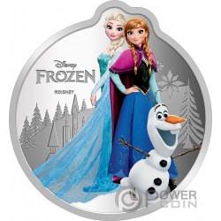 FROZEN Disney Elsa e Anna 1 Oz Medaglia Argento