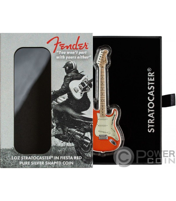 Escoba comprador Ambigüedad FENDER Stratocaster Guitar Fiesta Red Guitarra 1 Oz Moneta Plata 2$ Solomon  Islands 2022