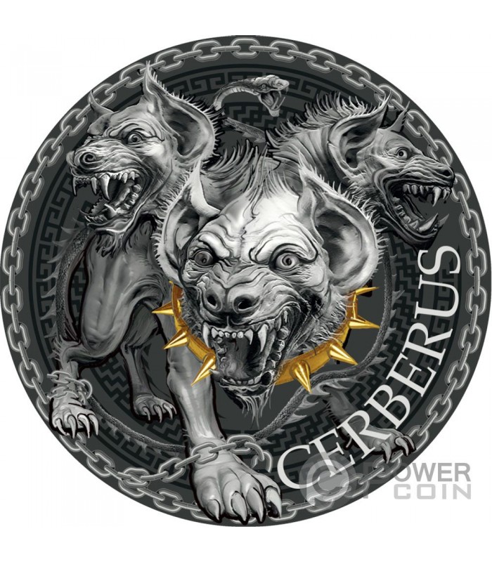 CERBERUS Great Greek Mythology Oz Monnaie Argent 1000 Francs Cameroon 2023