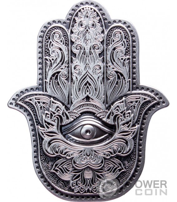 HAMSA Hand der Fatima 2 Oz Silber Stackable 2022