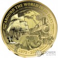 AROUND THE WORLD IN 80 DAYS 150 Jubiläum Gold Münze 100 Francs Congo 2023