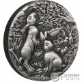 RABBIT Кролик Lunar Year Series III Antiqued 2 Oz Серебро Монета 2$ Австралия 2023