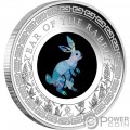 YEAR OF THE RABBIT Australian Opal 1 Oz Silver Coin 1$ Australia 2023