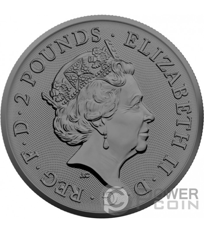KING ARTHUR Gold Ruthenium 1 Oz Silver Coin 2£ United Kingdom 2023