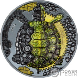 MECHANICAL TURTLE Clockwork Evolution Tartaruga 3 Oz Moneta Argento 2000 Togrog Mongolia 2022
