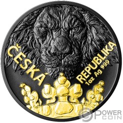 CZECH LION Black Beasts 1 Oz Moneda Plata 2$ Niue 2023